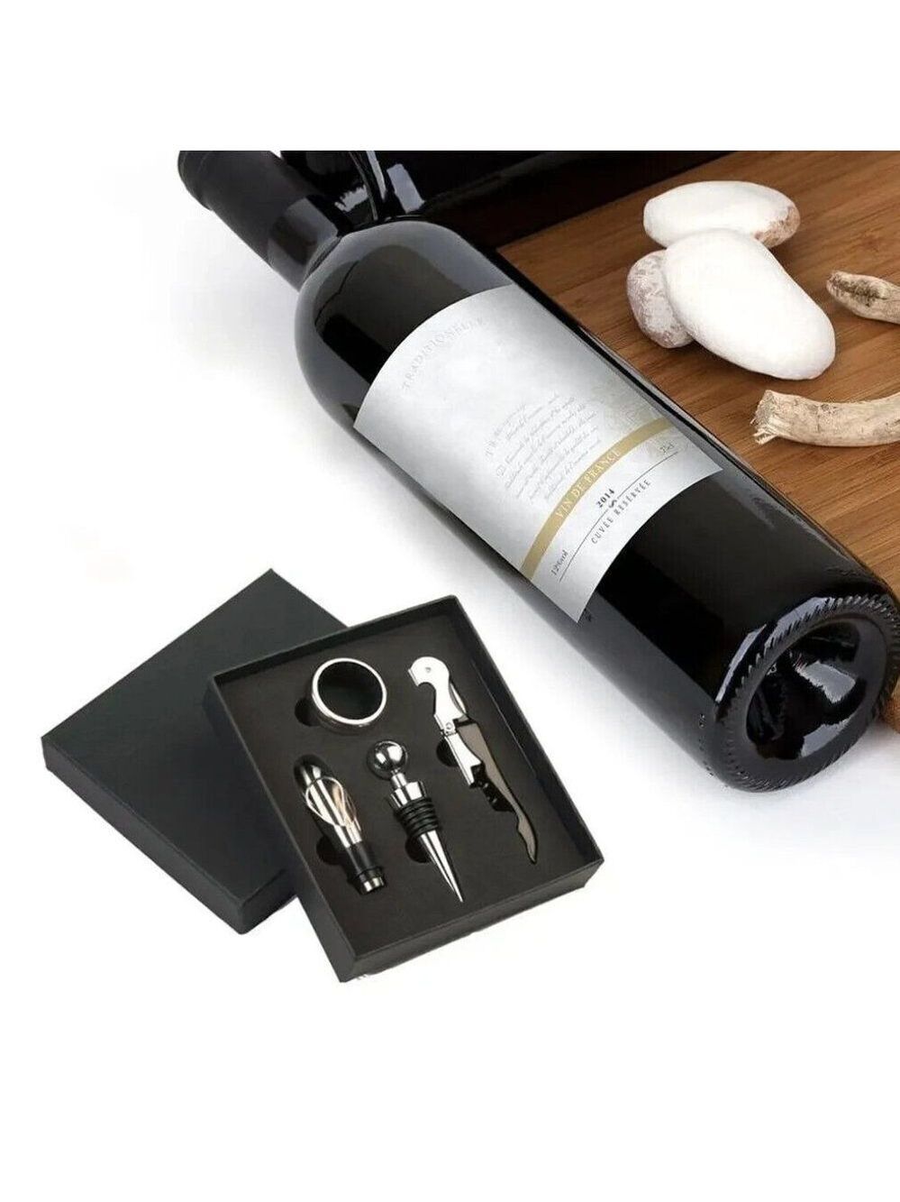 Enogeeks 4 Piece Wine Set Opener Tool Zinc Alloy  Opener  Professional Kit